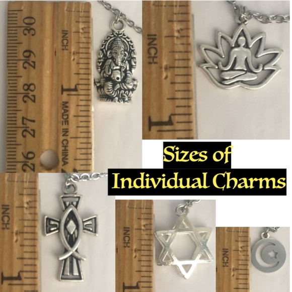 World Religions Handmade Necklace Hinduism Buddhism Judaism Christianity Islam - Picture 14 of 16